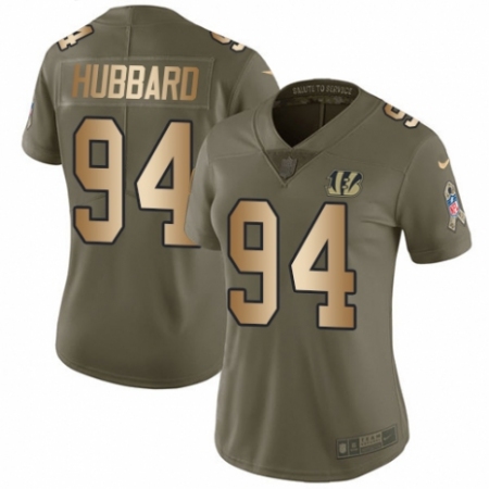 Women's Nike Cincinnati Bengals #94 Sam Hubbard Limited Olive/Gold 2017 Salute to Service NFL Jersey