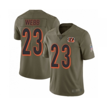 Youth Cincinnati Bengals #23 B.W. Webb Limited Olive 2017 Salute to Service Football Jersey