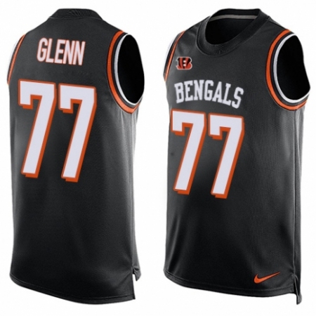 Men's Nike Cincinnati Bengals #77 Cordy Glenn Limited Black Player Name & Number Tank Top NFL Jersey