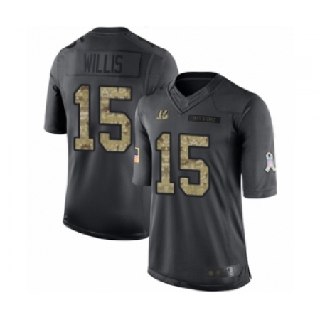 Youth Cincinnati Bengals #15 Damion Willis Limited Black 2016 Salute to Service Football Jersey