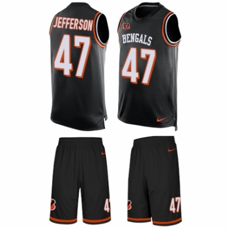 Men's Nike Cincinnati Bengals #47 Malik Jefferson Limited Black Tank Top Suit NFL Jersey
