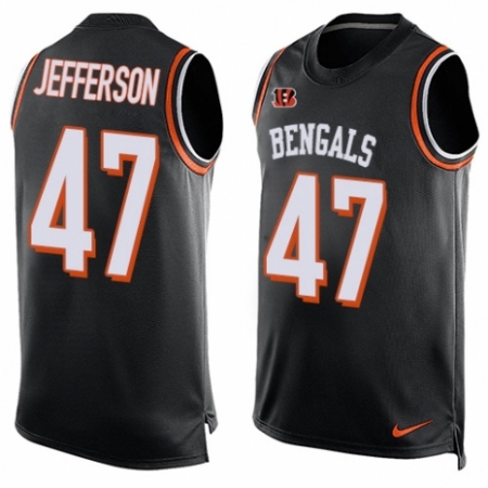 Men's Nike Cincinnati Bengals #47 Malik Jefferson Limited Black Player Name & Number Tank Top NFL Jersey