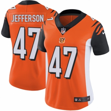 Women's Nike Cincinnati Bengals #47 Malik Jefferson Orange Alternate Vapor Untouchable Limited Player NFL Jersey