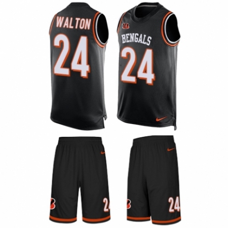 Men's Nike Cincinnati Bengals #24 Mark Walton Limited Black Tank Top Suit NFL Jersey