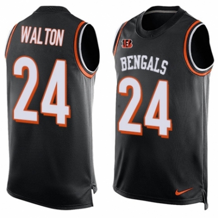 Men's Nike Cincinnati Bengals #24 Mark Walton Limited Black Player Name & Number Tank Top NFL Jersey