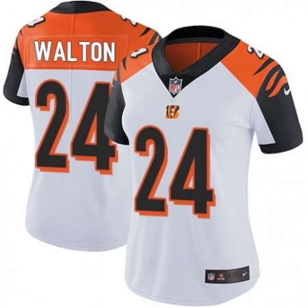 Women's Nike Cincinnati Bengals #24 Mark Walton White Vapor Untouchable Elite Player NFL Jersey