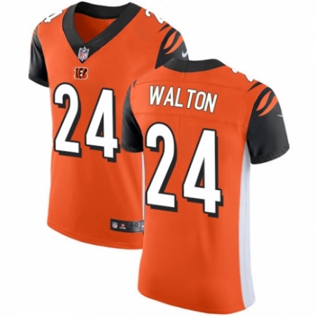 Men's Nike Cincinnati Bengals #24 Mark Walton Orange Alternate Vapor Untouchable Elite Player NFL Jersey