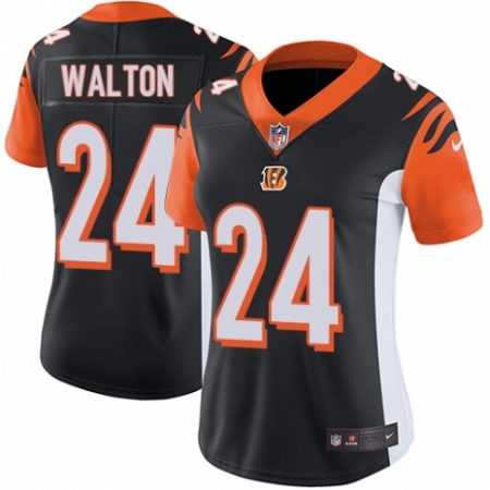 Women's Nike Cincinnati Bengals #24 Mark Walton Black Team Color Vapor Untouchable Elite Player NFL Jersey