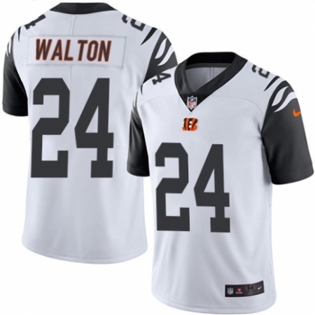 Men's Nike Cincinnati Bengals #24 Mark Walton Limited White Rush Vapor Untouchable NFL Jersey