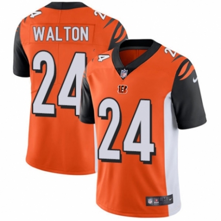 Youth Nike Cincinnati Bengals #24 Mark Walton Orange Alternate Vapor Untouchable Elite Player NFL Jersey