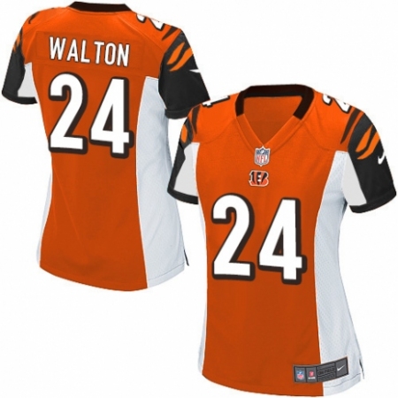 Women's Nike Cincinnati Bengals #24 Mark Walton Game Orange Alternate NFL Jersey