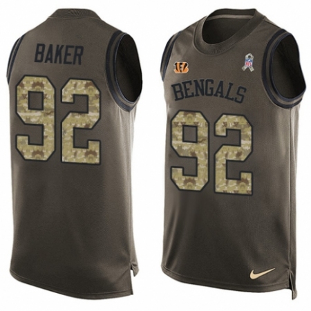 Men's Nike Cincinnati Bengals #92 Chris Baker Limited Green Salute to Service Tank Top NFL Jersey