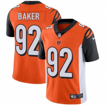 Men's Nike Cincinnati Bengals #92 Chris Baker Orange Alternate Vapor Untouchable Limited Player NFL Jersey