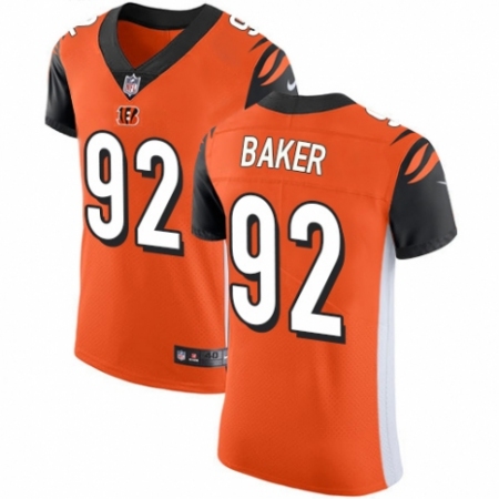 Men's Nike Cincinnati Bengals #92 Chris Baker Orange Alternate Vapor Untouchable Elite Player NFL Jersey