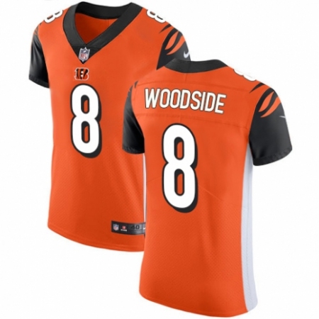 Men's Nike Cincinnati Bengals #8 Logan Woodside Orange Alternate Vapor Untouchable Elite Player NFL Jersey