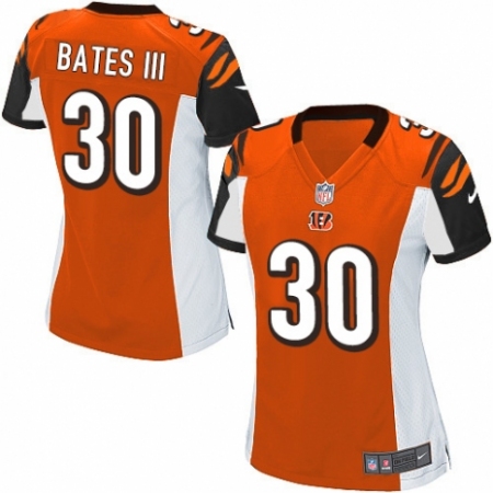Women's Nike Cincinnati Bengals #30 Jessie Bates III Game Orange Alternate NFL Jersey