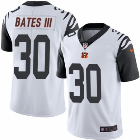 Men's Nike Cincinnati Bengals #30 Jessie Bates III Elite White Rush Vapor Untouchable NFL Jersey