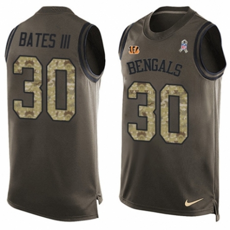 Men's Nike Cincinnati Bengals #30 Jessie Bates III Limited Green Salute to Service Tank Top NFL Jersey