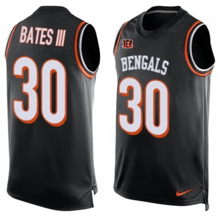 Men's Nike Cincinnati Bengals #30 Jessie Bates III Limited Black Player Name & Number Tank Top NFL Jersey