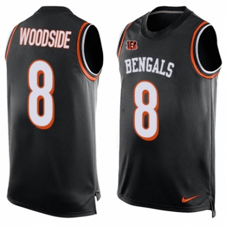 Men's Nike Cincinnati Bengals #8 Logan Woodside Limited Black Player Name & Number Tank Top NFL Jersey