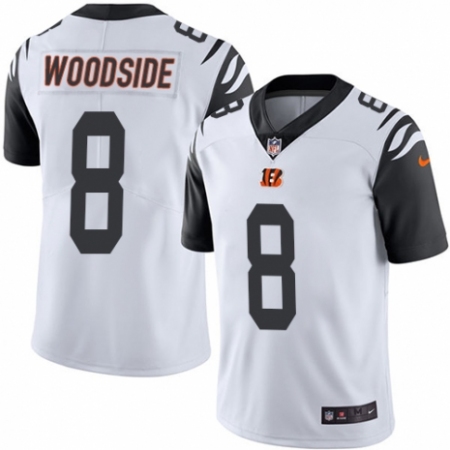 Men's Nike Cincinnati Bengals #8 Logan Woodside Limited White Rush Vapor Untouchable NFL Jersey