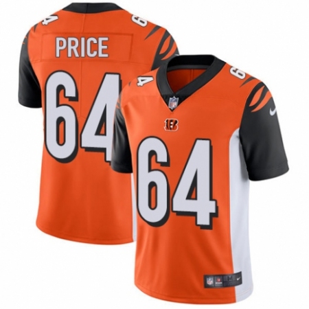 Youth Nike Cincinnati Bengals #64 Billy Price Orange Alternate Vapor Untouchable Limited Player NFL Jersey