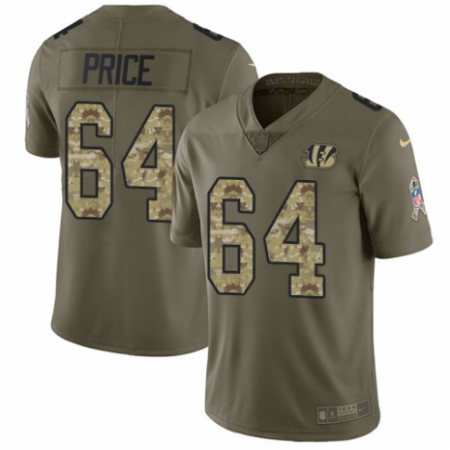 Youth Nike Cincinnati Bengals #64 Billy Price Limited Olive Camo 2017 Salute to Service NFL Jersey