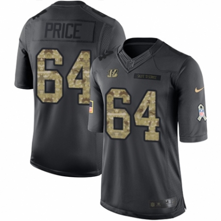 Youth Nike Cincinnati Bengals #64 Billy Price Limited Black 2016 Salute to Service NFL Jersey