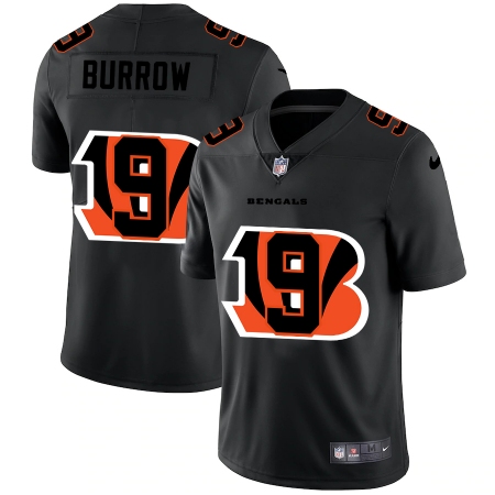 Men's Cincinnati Bengals #9 Joe Burrow Black Nike Black Shadow Edition Limited Jersey