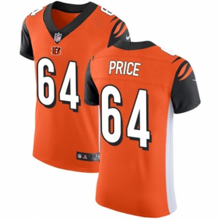 Men's Nike Cincinnati Bengals #64 Billy Price Orange Alternate Vapor Untouchable Elite Player NFL Jersey