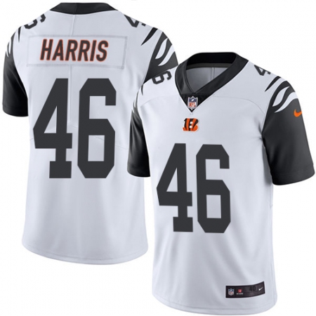 Men's Nike Cincinnati Bengals #46 Clark Harris Elite White Rush Vapor Untouchable NFL Jersey