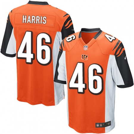 Men's Nike Cincinnati Bengals #46 Clark Harris Game Orange Alternate NFL Jersey