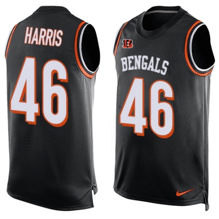 Men's Nike Cincinnati Bengals #46 Clark Harris Limited Black Player Name & Number Tank Top NFL Jersey