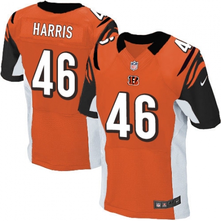 Men's Nike Cincinnati Bengals #46 Clark Harris Orange Elite Player NFL Jersey