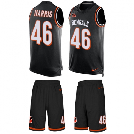 Men's Nike Cincinnati Bengals #46 Clark Harris Limited Black Tank Top Suit NFL Jersey