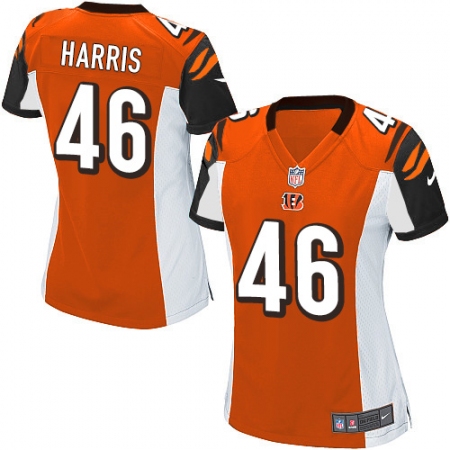 Women's Nike Cincinnati Bengals #46 Clark Harris Game Orange Alternate NFL Jersey