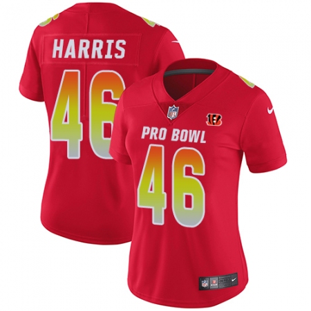 Women's Nike Cincinnati Bengals #46 Clark Harris Limited Red 2018 Pro Bowl NFL Jersey