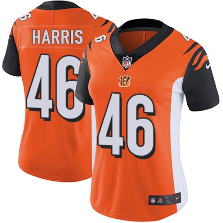 Women's Nike Cincinnati Bengals #46 Clark Harris Orange Alternate Vapor Untouchable Elite Player NFL Jersey