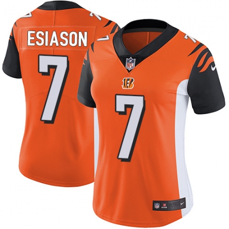 Women's Nike Cincinnati Bengals #7 Boomer Esiason Elite Orange Alternate NFL Jersey
