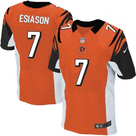 Men's Nike Cincinnati Bengals #7 Boomer Esiason Elite Orange Alternate NFL Jersey