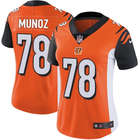 Women's Nike Cincinnati Bengals #78 Anthony Munoz Vapor Untouchable Limited Orange Alternate NFL Jersey