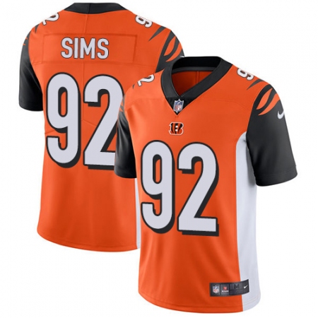 Youth Nike Cincinnati Bengals #92 Pat Sims Elite Orange Alternate NFL Jersey