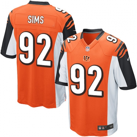 Men's Nike Cincinnati Bengals #92 Pat Sims Game Orange Alternate NFL Jersey