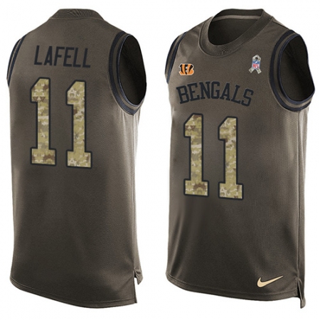 Men's Nike Cincinnati Bengals #11 Brandon LaFell Limited Green Salute to Service Tank Top NFL Jersey