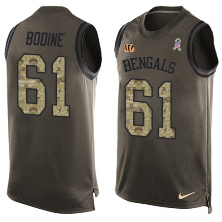 Men's Nike Cincinnati Bengals #61 Russell Bodine Limited Green Salute to Service Tank Top NFL Jersey