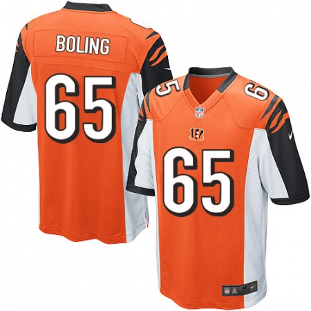 Men's Nike Cincinnati Bengals #65 Clint Boling Game Orange Alternate NFL Jersey