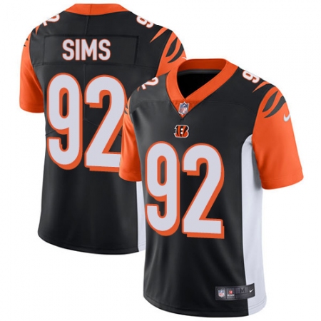 Men's Nike Cincinnati Bengals #92 Pat Sims Vapor Untouchable Limited Black Team Color NFL Jersey
