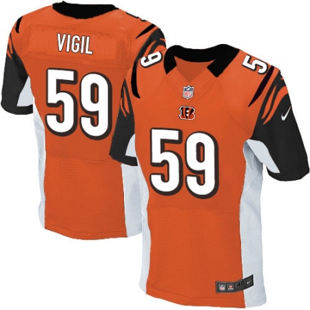 Men's Nike Cincinnati Bengals #59 Nick Vigil Elite Orange Alternate NFL Jersey