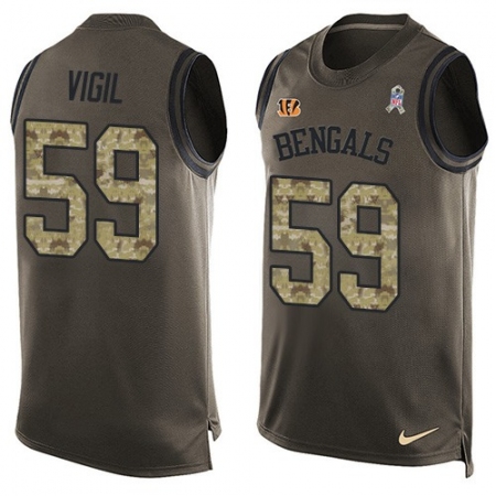 Men's Nike Cincinnati Bengals #59 Nick Vigil Limited Green Salute to Service Tank Top NFL Jersey