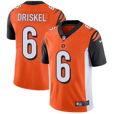 Men's Nike Cincinnati Bengals #6 Jeff Driskel Vapor Untouchable Limited Orange Alternate NFL Jersey